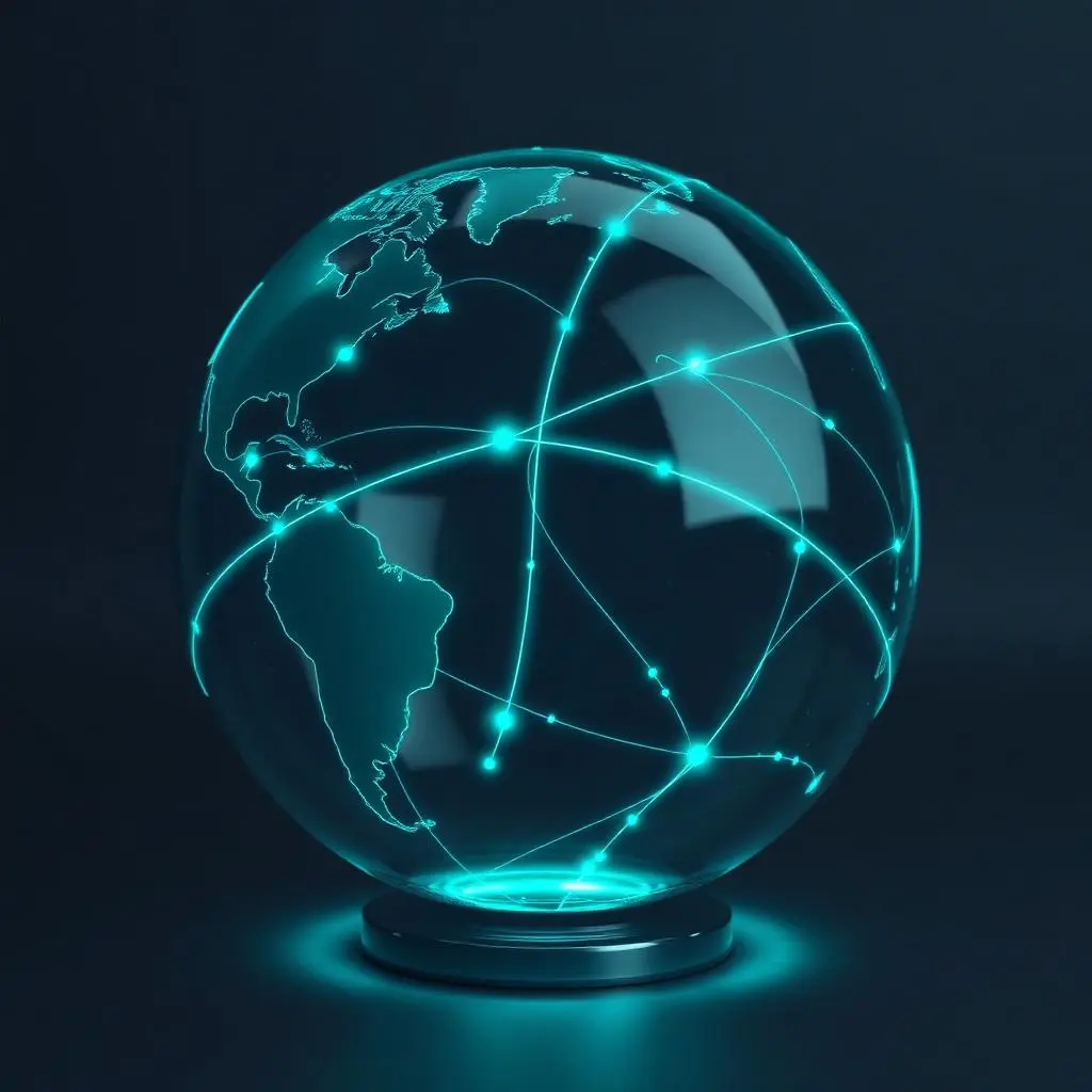 Digital globe representing connected international trade markets